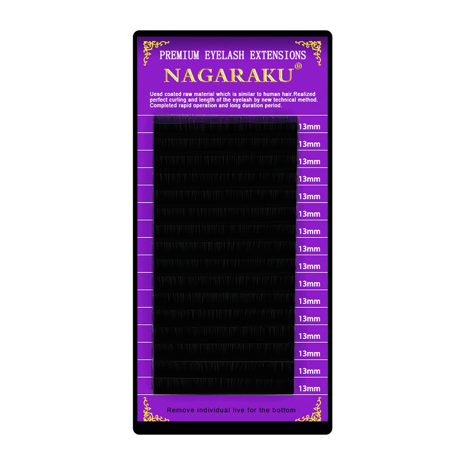 Нова колекция -  Нагараку мигли -  10 мм, D, 0,07 мм